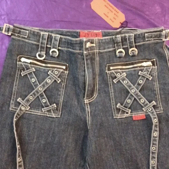 TRIPP NYC DENIUM BONDAGE PANTS SIZE 16 BLUE - Picture 6 of 16